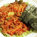 私市ビッキーズ津門巳's cooksnap of when they made キムチと納豆混ぜ混ぜ♪海苔巻きで旨し！.