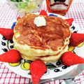 在宅勤務のおじさん's cooksnap of when they made HM　メレンゲでふわふわ　ホットケーキ.