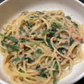 クックK6HO0F☆'s cooksnap of when they made 鮭フレークとほうれん草のクリームパスタ.