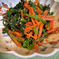 Evo9MR's cooksnap of when they made めんつゆdeほうれん草と人参の胡麻和え.