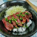 在宅勤務のおじさん's cooksnap of when they made わさびソースのステーキ丼.