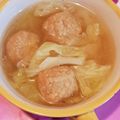☆まりもキッチン☆'s cooksnap of when they made 春キャベツと鶏団子のスープ(o^^o)♪.