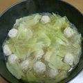 55才のおじさん's cooksnap of when they made 鶏ミンチ団子とキャベツの優し気スープ春雨.