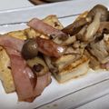 fu♪♪'s cooksnap of when they made 木綿豆腐･きのこ･ベーコンバター醤油焼き.
