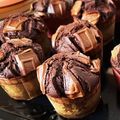 KANATAROU☆'s cooksnap of when they made チョコごろごろ　米粉チョコカップケーキ.