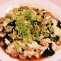 私市ビッキーズ津門巳's cooksnap of when they made “ネギ若布ウィンナーソーセージ豆腐とじ”.