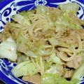 cyobindish's cooksnap of when they made キャベツとスパムの和風パスタ.