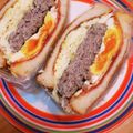 あずまち's cooksnap of when they made 贅沢至福＊挽肉ステーキと卵のホットサンド.