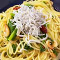 えこたまみん's cooksnap of when they made しらす、桜海老と菜の花のペペロンチーノ.