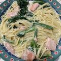 クックありえり's cooksnap of when they made スモークサーモンと法蓮草のクリームパスタ.