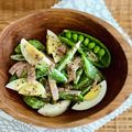 マルんちの丸顔's cooksnap of when they made スナップエンドウの粒マスハニーマヨサラダ.