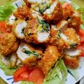 かば乃's cooksnap of when they made 鶏むね肉で♡大葉香るチーズチキンカツ♡.