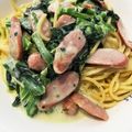 おにぎりちゃんママ's cooksnap of when they made 15分ランチ☆ほうれん草のクリームパスタ.