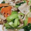 クックHBQ370☆'s cooksnap of when they made (σ・∀・)σ　青梗菜・バラ肉とろみ炒め.