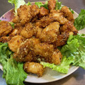 あっこ888's cooksnap of when they made 鶏の甘酢唐揚げ。唐揚げの甘酢ごまダレ。.