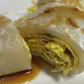 ぐりとぐらの姉's cooksnap of when they made 台湾の定番朝食★たまご巻き（蛋餅）.