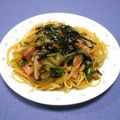 ＠迷子＠'s cooksnap of when they made ☆ほうれん草とベーコン椎茸の和風パスタ☆.