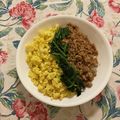 yoken201's cooksnap of when they made こどももパクパク鶏そぼろ丼.