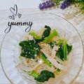 オウジリリノエ's cooksnap of when they made 小松菜・ハム・春雨のかんたん酢和え.