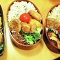 クックMRC59P☆'s cooksnap of when they made ミニバーグ、唐揚げ、しゃけのお弁当.
