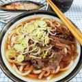 在宅勤務のおじさん's cooksnap of when they made 牛丼をリメイク！肉うどん♪.