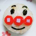 ぶちママ一姫二太郎's cooksnap of when they made キャラ弁 アンパンマン おにぎり.