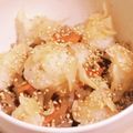 私市ビッキーズ津門巳's cooksnap of when they made もやしキャベツ牛蒡人参餃子タレおろし和え.