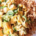 くむちん's cooksnap of when they made ネギ入り炒り卵で彩り♪そぼろ丼.