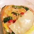 私市ビッキーズ津門巳's cooksnap of when they made ケチャップピーマンチーズ増ピザ風おにぎり.