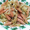 みぽぴぽ's cooksnap of when they made もやし大葉魚肉ソの白だしオイソバター炒め.