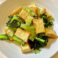 azbjbn's cooksnap of when they made ターサイと厚揚げのにんにく塩麹炒め.