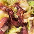 sacching's cooksnap of when they made ホタルイカとキャベツのにんにく炒め.