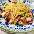 こるくぼーど's cooksnap of when they made ピリ辛！たこと枝豆のガーリックパスタ.