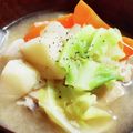気まぐれ♡雨おんな's cooksnap of when they made 新じゃがと春キャベツの豆乳味噌スープ.