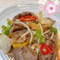 オウジリリノエ's cooksnap of when they made 簡単✿焼き肉のタレで牛肉のスタミナ焼き.