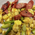 レシピルーム's cooksnap of when they made アスパラとウインナーと卵の炒め物.