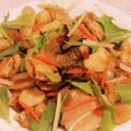 私市ビッキーズ津門巳's cooksnap of when they made 白菜漬物豚バラエリンギ油揚げ赤味噌煮浸し.