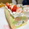 ёпⅠмσ's cooksnap of when they made ♪ひな祭りに♪シフォンの３色ロールケーキ.