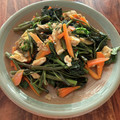 popet's cooksnap of when they made 空芯菜とふわふわ玉子のガリマヨ炒め.