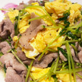 ☆鯖子☆'s cooksnap of when they made 豚こまと豆苗たまごのふんわりニンニク炒め.