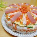 ルパンのかあさん☆彡's cooksnap of when they made ひなまつり♡誕生日♡簡単ちらし寿司ケーキ.