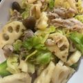 yomo1229's cooksnap of when they made 春キャベツとれんこんのごまみそ炒め.