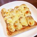 こねこねこね子's cooksnap of when they made ピーナッツバナナチーズトースト.