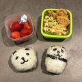 まれ子's cooksnap of when they made パンダおにぎり 大量生産可能～.
