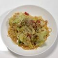 クックP8KGHH☆'s cooksnap of when they made キャベツ、トマトのモッツァレラパスタ.