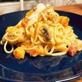 NaseOrchid's cooksnap of when they made かぼちゃとベーコンのクリームパスタ.