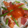 tsurumom's cooksnap of when they made 海鮮ちらし寿司 超減塩すし飯.