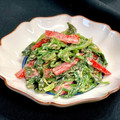 お料理ニャロメ's cooksnap of when they made ほうれん草とパプリカの胡麻マヨ和え＊副菜.