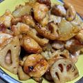 とむ子。's cooksnap of when they made 15分!!鶏ももと大根蓮根甘辛炒め.