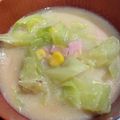 わたるんママ's cooksnap of when they made ＊たっぷりキャベツとコーンの豆乳スープ＊.